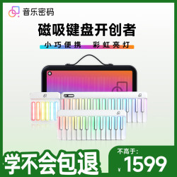 音乐密码 键盘智能钢琴彩虹琴便携电子钢琴新手入门儿童成人MIDI键盘白色