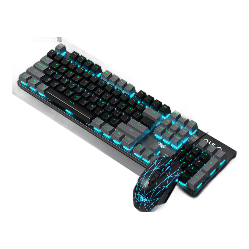 狼蛛 AULA F2068Pro 侧刻渐变 红轴 104键 有线机械键盘