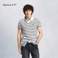 GANT 男士条纹撞色美式复古海鸥领针织POLO 109
