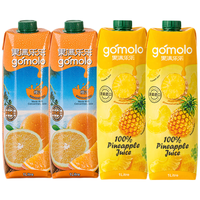 gomolo/果满乐乐 塞浦路斯100%橙汁+菠萝汁 1L*4瓶