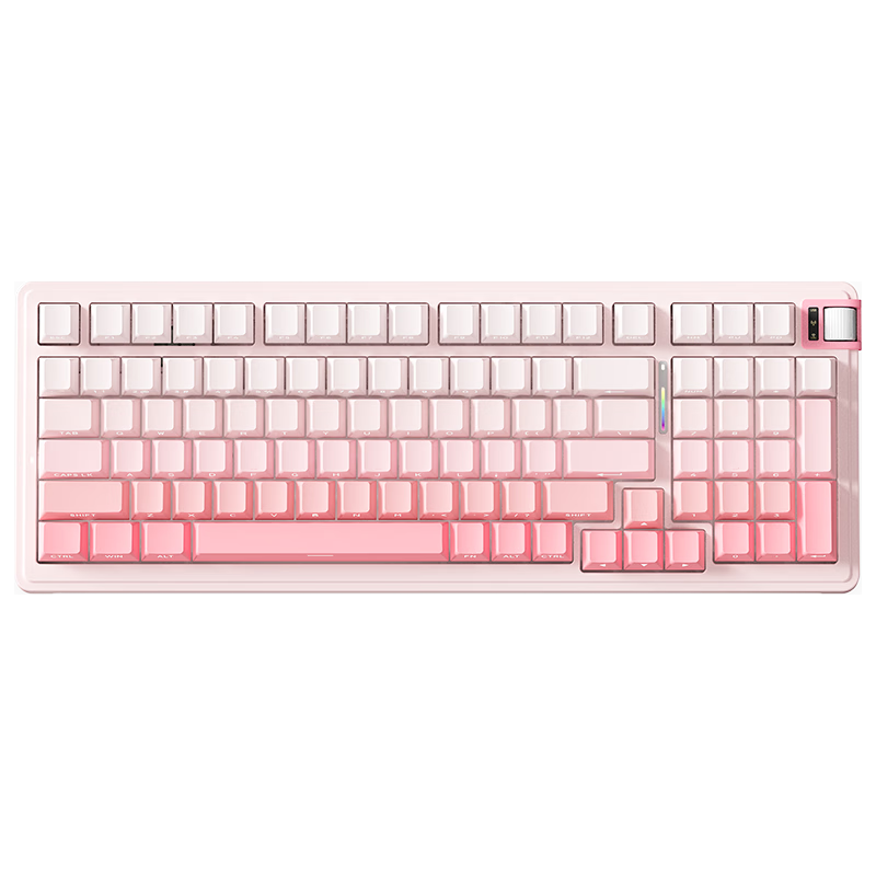 KZZI/珂芝 K98V2 三模无线机械键盘 98键 雾桃渐变 轻羽轴V2