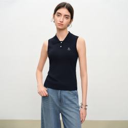 自巧 小个子高智预科风polo无袖针织衫女2026春夏新款学院针织背心
