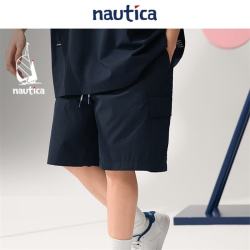 nautica white sail POPBOY系列起皱布多口袋工装短裤 深蓝色 XL