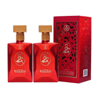 中秋送好礼：五粮液 玉酒中国红 浓香型白酒 50度 520ml*2瓶 礼盒装