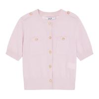 LILY 粉色小香风短袖针织开衫