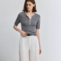LILY 修身显瘦 短袖针织衫