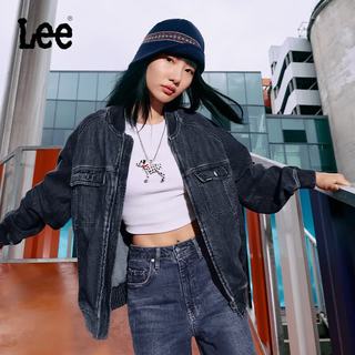 Lee 李 棒球领复古牛仔飞行夹克 深蓝色 M