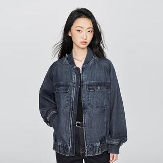 Lee 李 棒球领复古牛仔飞行夹克 深蓝色 M
