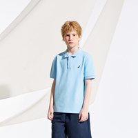 诺帝卡 NAUTICA 男童女童珠地棉 Polo衫 浅蓝 130