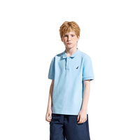 NAUTICA 诺帝卡童装男童珠地棉短袖Polo衫 浅蓝 150