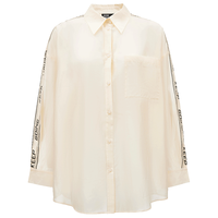 VERO MODA 字母印花落肩半透罩衫 女士衬衫