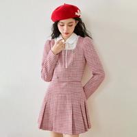 乐町 女士连衣裙 红格纹