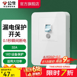 公牛 GTP系列  32A大功率漏保开关 LE2