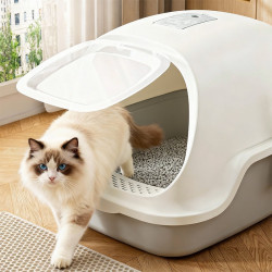 俏洁 全封闭式猫砂盆超大号猫厕所除臭防外溅防带猫砂宠物猫咪盆猫砂盆