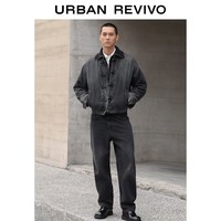 UR UR2026春季新款男装都市通勤锥形裤牛仔长裤UUY860012 正黑