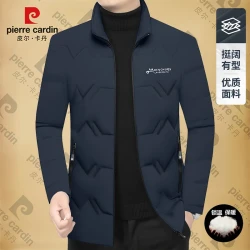 皮尔·卡丹 皮尔卡丹男士立领羽绒服保暖外套男装商务休闲鸭绒轻薄款男装时尚