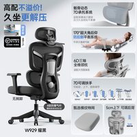 朗域轩品 人体工学椅子护腰久坐不累电竞椅可躺办公室椅靠背座椅家用电脑椅标配海绵款 耀黑