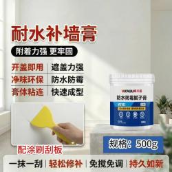 威卡固 VIKAGU防水补墙膏抗菌防霉墙面修补膏墙体裂缝起皮修复腻子膏白色0.5kg