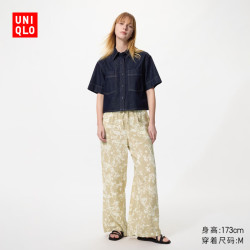 优衣库 483908 泡泡纱材质 米色 XL 女士休闲裤
