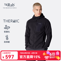 Rab Tecton 防风保暖轻量透气抓绒外套 黑色 S