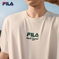 FILA 运动短袖T恤男夏季透气休闲经典圆领上衣宽松针织短袖衫
