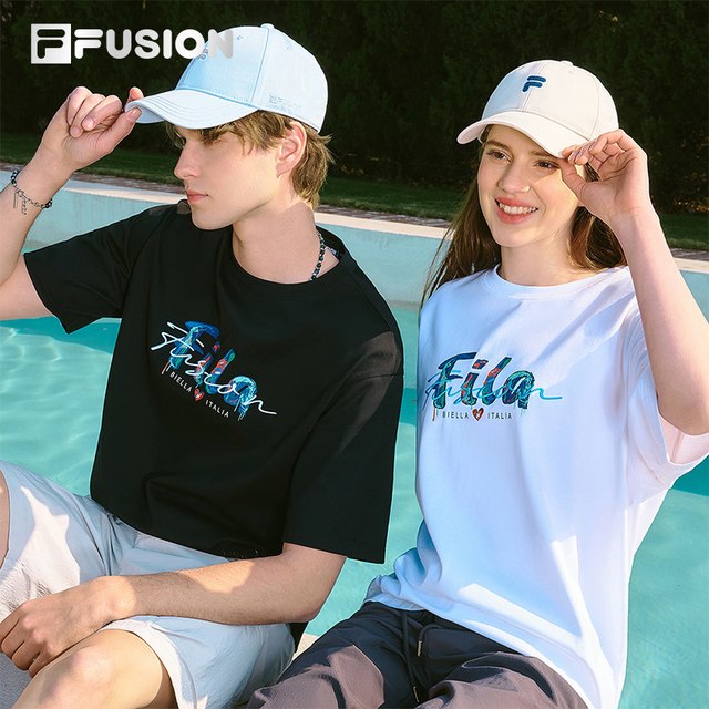 FILA 情侣款针织短袖T恤T11U523112F