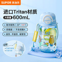 苏泊尔 KCP60LM20 奇遇团团双饮塑料杯 600ml 蓝色