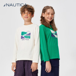 NAUTICA 美式儿童户外弹力速干长袖T恤 绿色