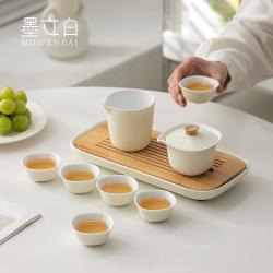 何时宜 陶瓷盖碗功夫茶具 盖碗+茶杯*2