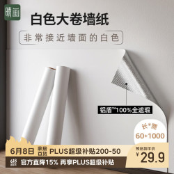 晴画 防撞墙贴自粘防水防潮壁纸卧室墙面保护腻子白色遮丑贴纸0.6*10米