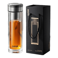 苏泊尔 磁吸茶水分离玻璃杯 400ml 礼盒装