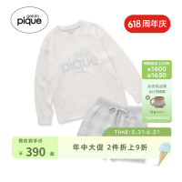Gelato pique gelatopique春夏大童睡衣套装字母套头衫格纹裤PJNT241460 粉色 140