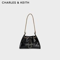 CHARLES & KEITH CHARLES&KEITH26夏季新品菱格链条单肩水桶包斜挎包生日礼物送女友CK2-10671894 Black黑色 M