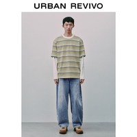 UR UR2026春季新款男装休闲做旧水洗棉质弯刀牛仔长裤UUY860005 蓝色 32