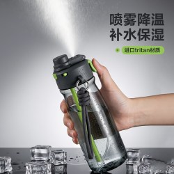 LOCK&LOCK ABF945GY2 Tritan材质喷雾水杯 750ml 冰柠灰