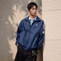 adidas 通勤百搭三条纹休闲运动夹克外套男女春秋adidas阿迪达斯三叶草