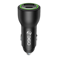 360 HC-69S 66W+PD36W双路快充 一拖二车载充电器套装