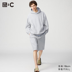优衣库 476225 C系列合作款宽松运动短裤 灰色 S