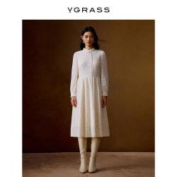 VGRASS 维格娜丝 女士中式蕾丝连衣裙