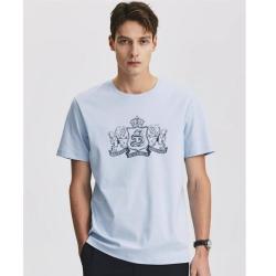 SCOFIELD 长绒棉印花圆领舒适短袖全棉休闲T恤男夏季