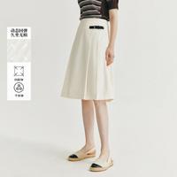 E·LAND 衣恋 E.LAND 衣恋半身裙女学院风百褶中长裙通勤优雅半裙夏款