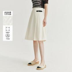 E·LAND 衣恋 E.LAND 衣恋半身裙女学院风百褶中长裙通勤优雅半裙夏款
