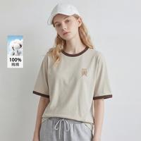 SPAO 小熊女装撞色短袖T恤潮流设计感时尚圆领上衣W