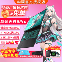 华硕 天选6 Pro 锐龙版 16英寸游戏本 锐龙9 9955HX/RTX5060/日蚀灰 16G内存/1T高速固态硬盘