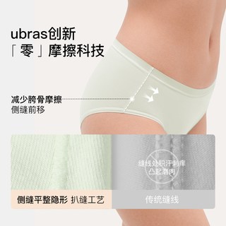 Ubras 女士纯棉抗菌裆中高腰三角内裤