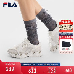 FILA 女神节|韩素希V头鞋 斐乐老爹鞋女鞋2026夏新款运动鞋 椰浆白-CM 37.5