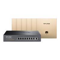 普联 TP-LINKAX3000面板AP全屋WiFi6 无线mesh组网双频千兆大户型 9口AC路由器*1+6AP(金色)