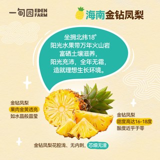EDEN FARM/一甸园 海南金钻凤梨味100%复合果蔬汁