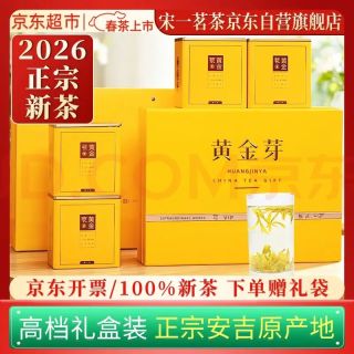 宋一 茶叶礼盒安吉白茶黄金芽绿茶特级2026新茶头采250g