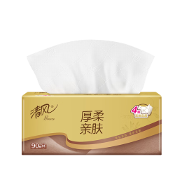 清风 抽纸 厚柔4层90抽24包 170*154mm（需首购）